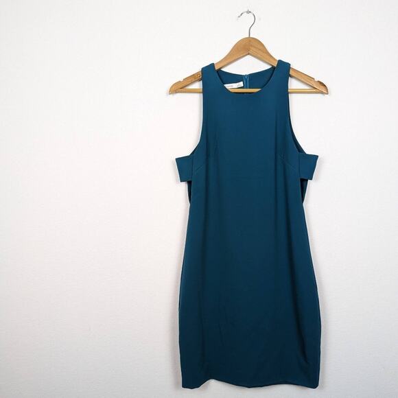 Bishop + Young Kate Teal Side Cut Out Sleeveless Sheath Dress - Picture 3 of 8